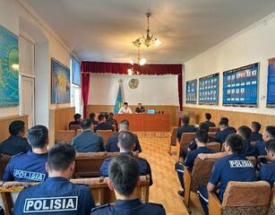 О проведении учебного занятия с дежурной службой и силами первичного реагирования Линейного отдела полиции на станции Тараз по реагированию на террористические угрозы