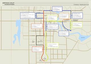 Какие улицы временно перекроют в столице в рамках Astana Half Marathon