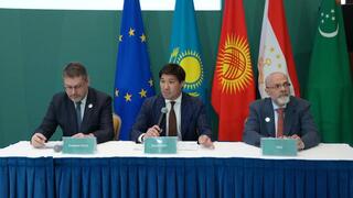 По итогам сессии инициатива «Team Europe» - ЕС-Центральная Азия: встреча высокого уровня по вопросам водных ресурсов, энергетики и изменения климата в Центральной Азии прошла пресс-конференция