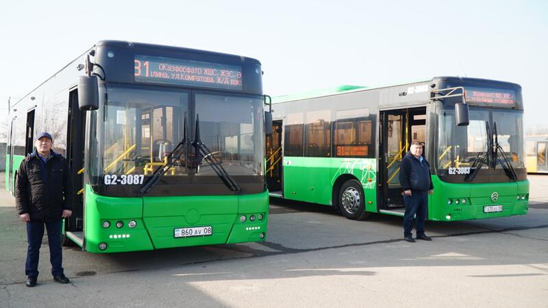Автопарк Тараза пополнился 10 новыми автобусами