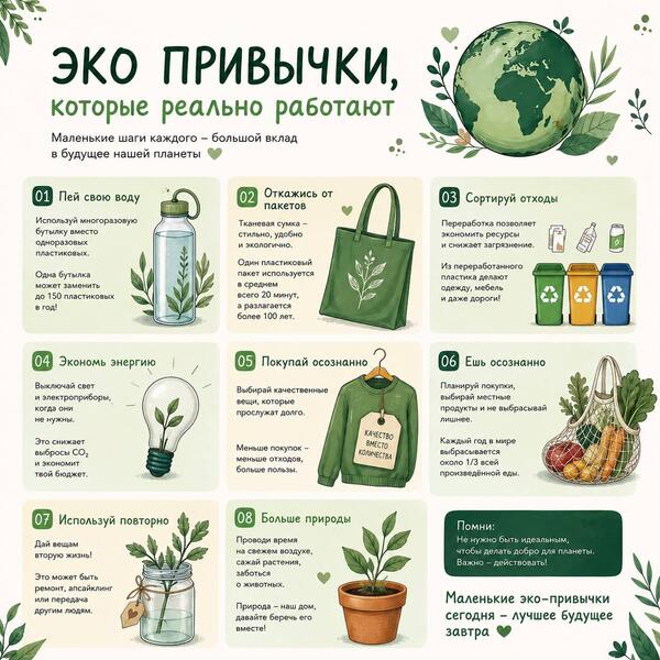 Эко-привычки — основа устойчивого будущего