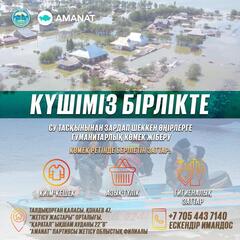 В области Жетысу собирают гуманитарную помощь регионам, пострадавшим от паводков