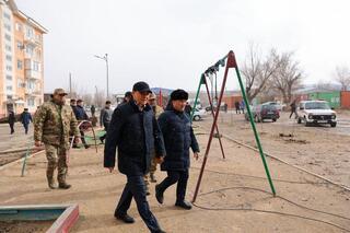 Е. Карашукеев проинспектировал ход ликвидации последствий ЧС в Сарысуском районе