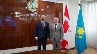 Состоялась встреча Министра юстиции Республики Казахстан Ерлана Сарсембаева с Чрезвычайным и Полномочным Послом Канады в Республике Казахстан Кристофер Дагганом
