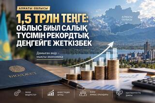 1,5 трлн тенге: Алматинская область в этом году планирует достичь рекордного уровня налоговых поступлений