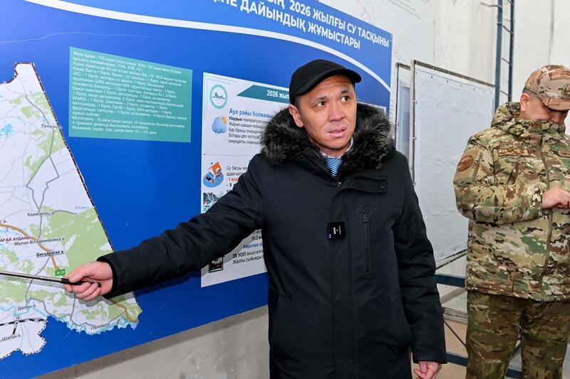 Вице-премьер Канат Бозумбаев ознакомился с ходом противопаводковых мероприятий в области Абай