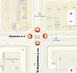 На пересечении проспекта М.Жумабаева и улицы Айнаколь ведутся ремонтные работы в Астане