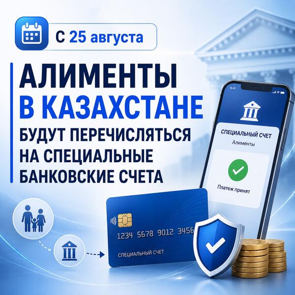 С 25 августа алименты в Казахстане будут перечисляться на специальные банковские счета