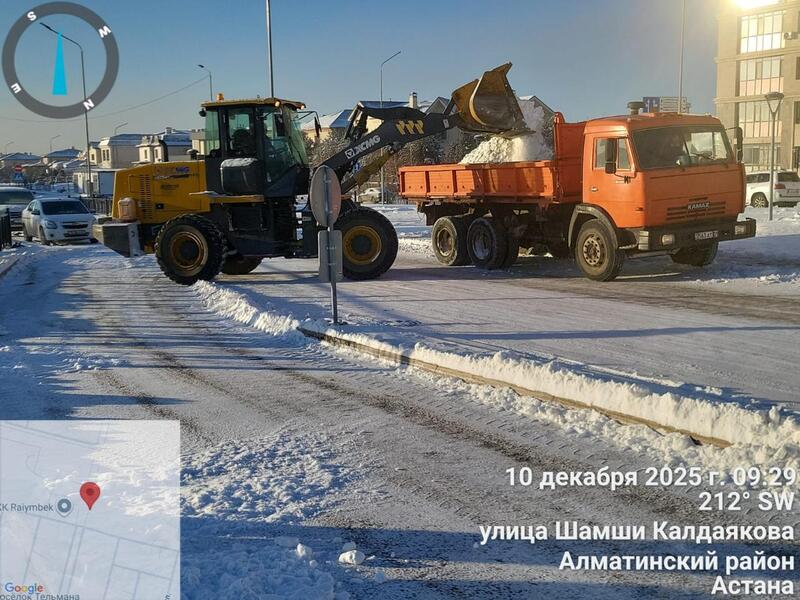Более 3 000 дорожных рабочих и 1 300 единиц спецтехники задействованы в снегоуборочных работах в Астане