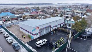 Глава МЧС Казахстана открыл пожарное депо в селе Красный Яр