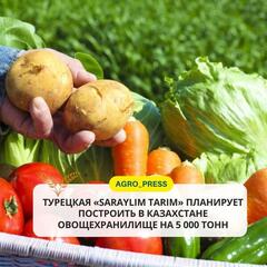 Турецкая «Saraylim Tarim» планирует построить в Казахстане овощехранилище на 5000 тонн