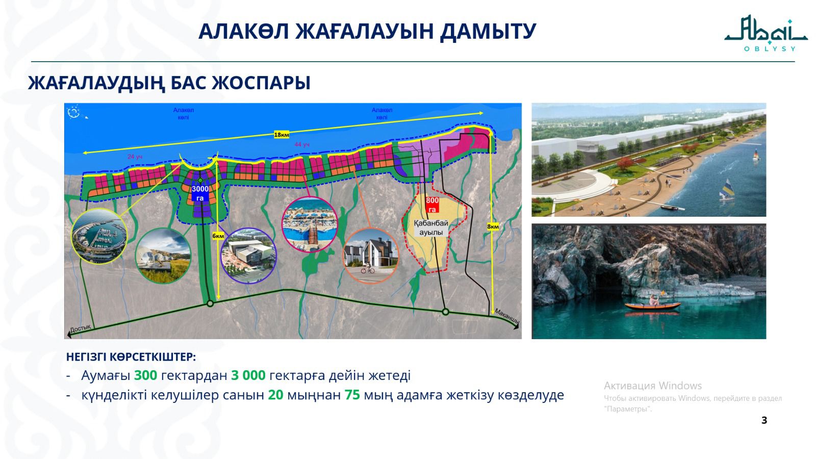В области Абай ведется системная работа по развитию инфраструктуры побережья озера Алаколь