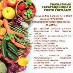 Сельскохозяйственные мини-ярмарки пройдут в Караганде
