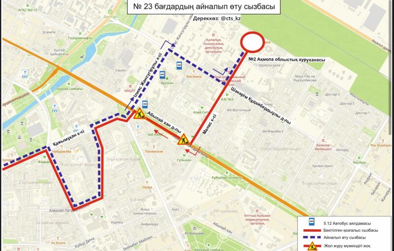 Участок проспекта Абылай хана закрыт на ремонт