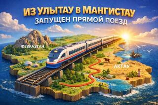ИЗ УЛЫТАУ В МАНГИСТАУ ЗАПУСКАЕТСЯ ПРЯМОЙ ПОЕЗД