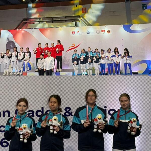 Алматинские шпажистки завоевали бронзу чемпионата Азии среди юниоров и кадетов