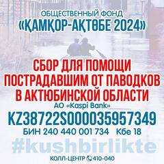 Актюбинская область: открыт специальный счет для пострадавших от паводка  