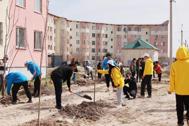 «Таза Қазақстан»: в Жамбылской области высадили свыше 9 тысяч деревьев