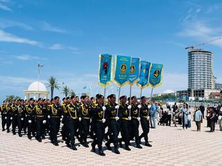 Актау прошел конкурс строевой песни «Когда поют солдаты»