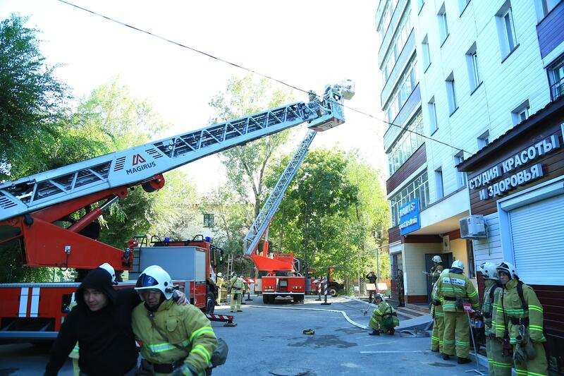 В Алматинской области проведены пожарно-тактические учения по ликвидации условного пожара в многоэтажном жилом комплексе «Элит»