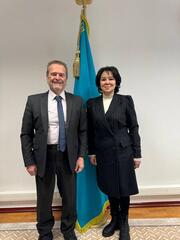Руководитель НЦПЧ Салтанат Турсынбекова встретилась с руководителем проекта по расширенному партнерству между ЕС и РК Джорджем Мирогианнисом