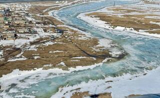 Аким области проверил паводковую обстановку с воздуха