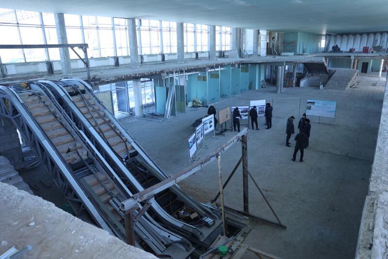 Ход работ по реконструкции здания железнодорожного вокзала