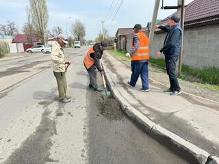 В Талдыкоргане обочины дорог были очищены от инертных материалов