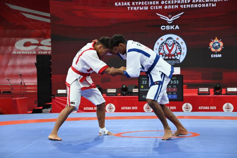 Сильнейшие бойцы мира сошлись на татами в Астане: Казахстан принимает первый чемпионат мира по қазақ күресі среди военнослужащих
