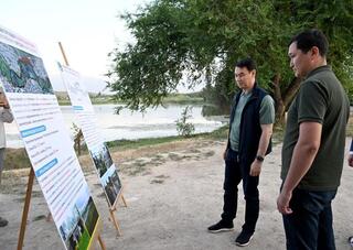 Дархан Сатыбалды ознакомился с проектом реконструкции прудов в мкр. Томирис