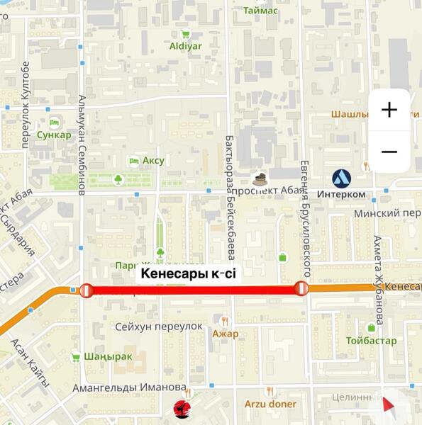 Какие участки дорог закрыты на ремонт в Астане